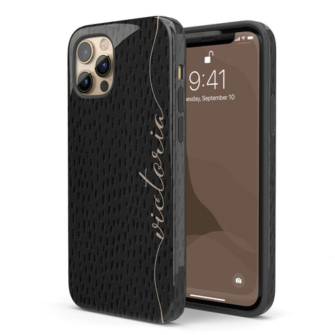 Personalized Name Calligraphy & Dots iPhone Case